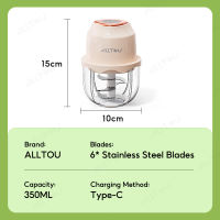 ALLTOU Baby Food Blender Wireless and Portable Food Processor Meat Grinder High Speed Motor 350ml