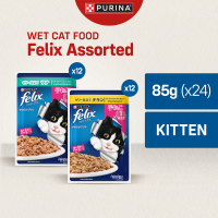 Nestle Purina FELIX Chicken & Tuna Assorted Kitten Cat Wet Food (85g x24)