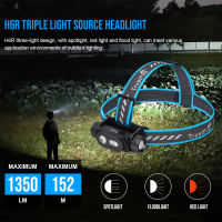 TrustFire H6R 1350lm LED Head lamp Flashlight Rechargeable IP68 Waterproof Head light Magnetic tail use XP-L HI LED for Camping/Flshing/Hiking