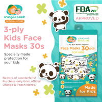 Orange and Peach Disposable Facemask Protective 3-ply Face Mask for Kids 30pcs.
