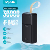 Rapoo WB30ms / WB30ms pro 30000mAh Power Bank Portable Fast Charging Powerbank 3 USB Output Power Bank 2-Input Micro USB+Type C High Capacity Powerbank for cellphone xiaomi huawei realme xiaomi samsung