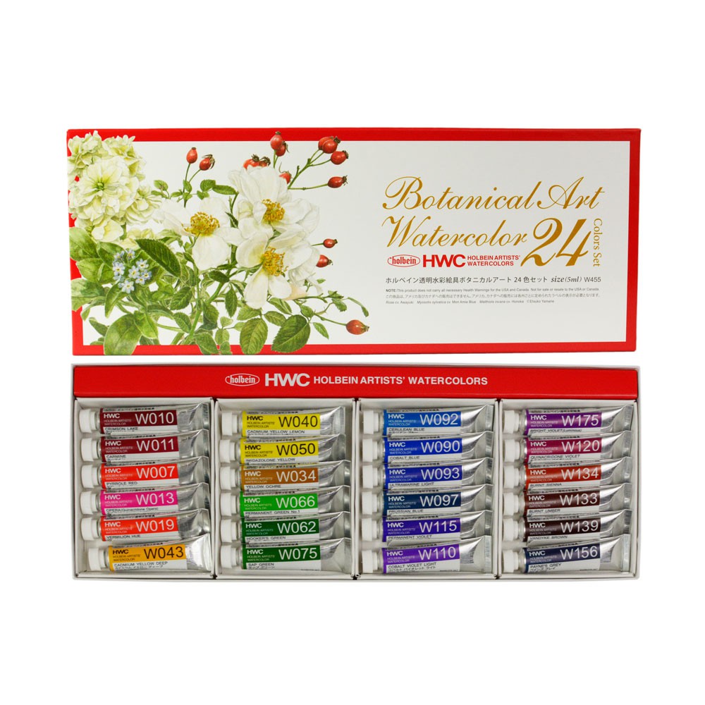 Holbein Artists Watercolor Botanical Art Set 24 5ml Tube Set