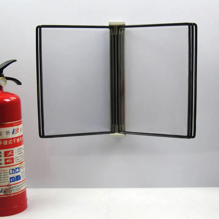 A4 10 Pages Wall-Mounted Folder Page-Turning Display File Rack Document Rack Standard Operation Instruction
