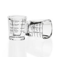 Ninja 2 Pack 2oz 60ml Espresso Shot Glasses Measuring cup Wooden Handle 75ml Ounce Measuring Cup Coffee Making Accessories