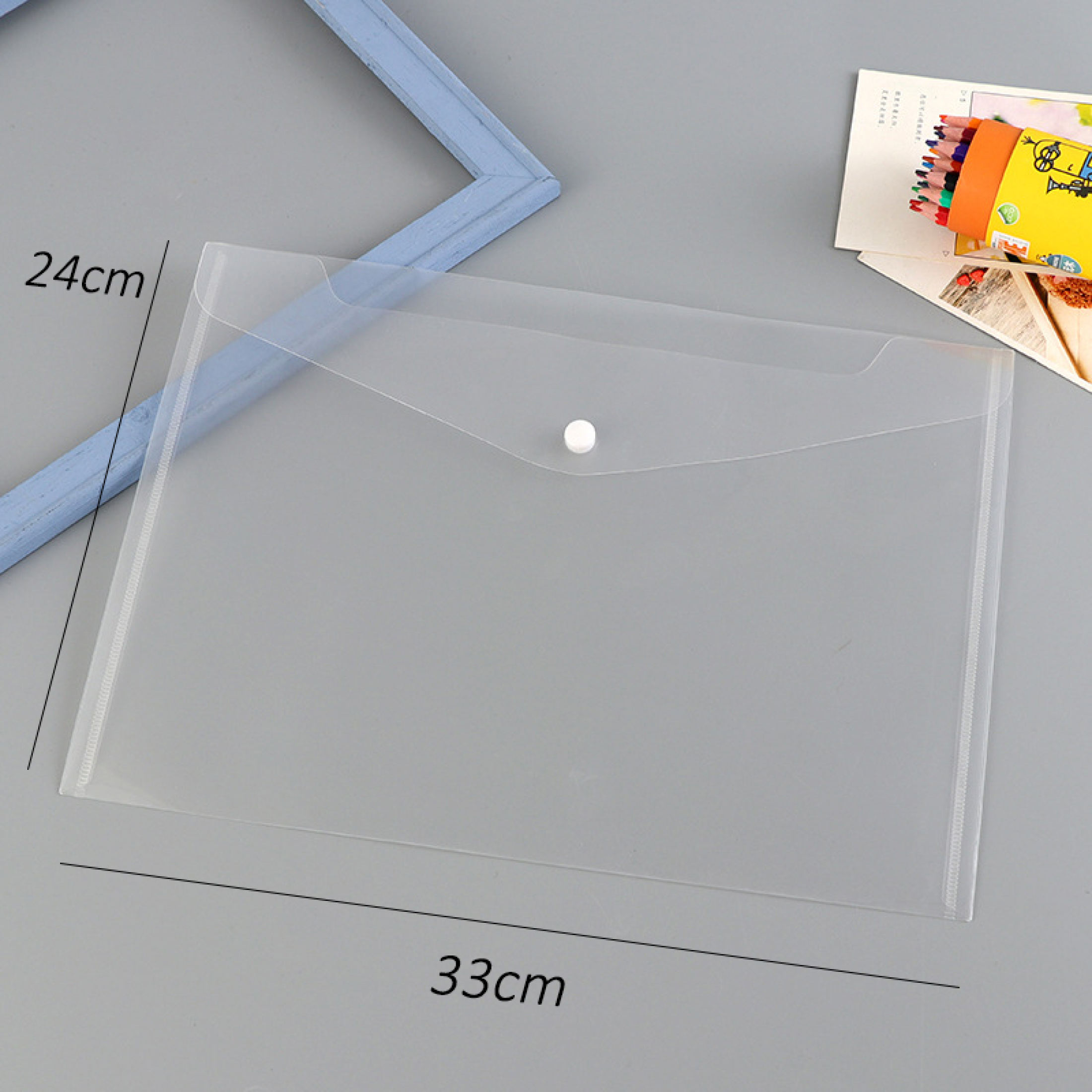 Transparent PP File Storage Bag A4/A5 Business Big Capacity Document Bag Student File Folders Stationery Storage File Storage Bag