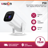Vision P30 Smart Mini Projector | 720P HD Portable Android 10 Projector (1GB+8GB) with WiFi Bluetooth | Outdoor Camping Movie Projector | Home Theater Phone Mirroring HDMI USB