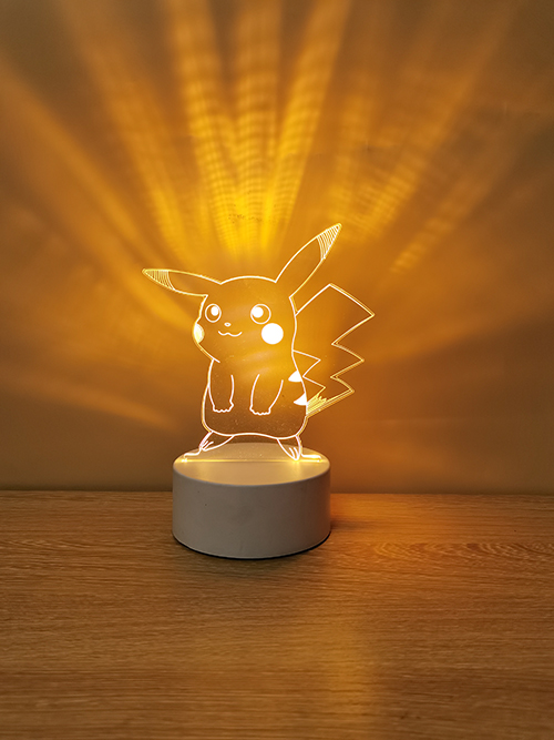 3D night light Pikachu LED light bedroom bedside light birthday gift holiday gif