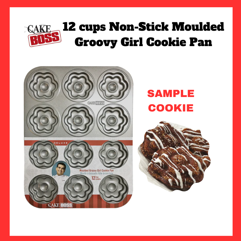 Cake Boss Novelty Bakeware 6-Cup Nonstick Flower Cakelette Pan, Gray