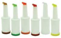 Raffles Store n Pour Syrup Decanter Pourer Store storage bottle plastic 1 Liter assorted color Multicolor - sold per pc
