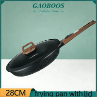 Gaoboos Nonstick Kawali Makapal Frying Pan 20/24 Aluminum Titanium Ceramic Coating Removable Handle Heavy Duty Cookware