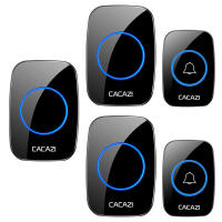 CACAZI A10 Wireless Doorbell 60 Chime 300M Remote Range Waterproof door bell US Plug AC 100-240V for Home Office