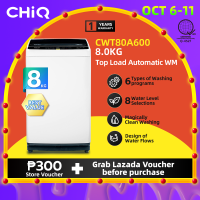 CHiQ 8kg Fully Automatic Top Load Washing Machine - CWT80A600 One Touch Smart Wash Child Lock Energy Saving 6 Wash Programs