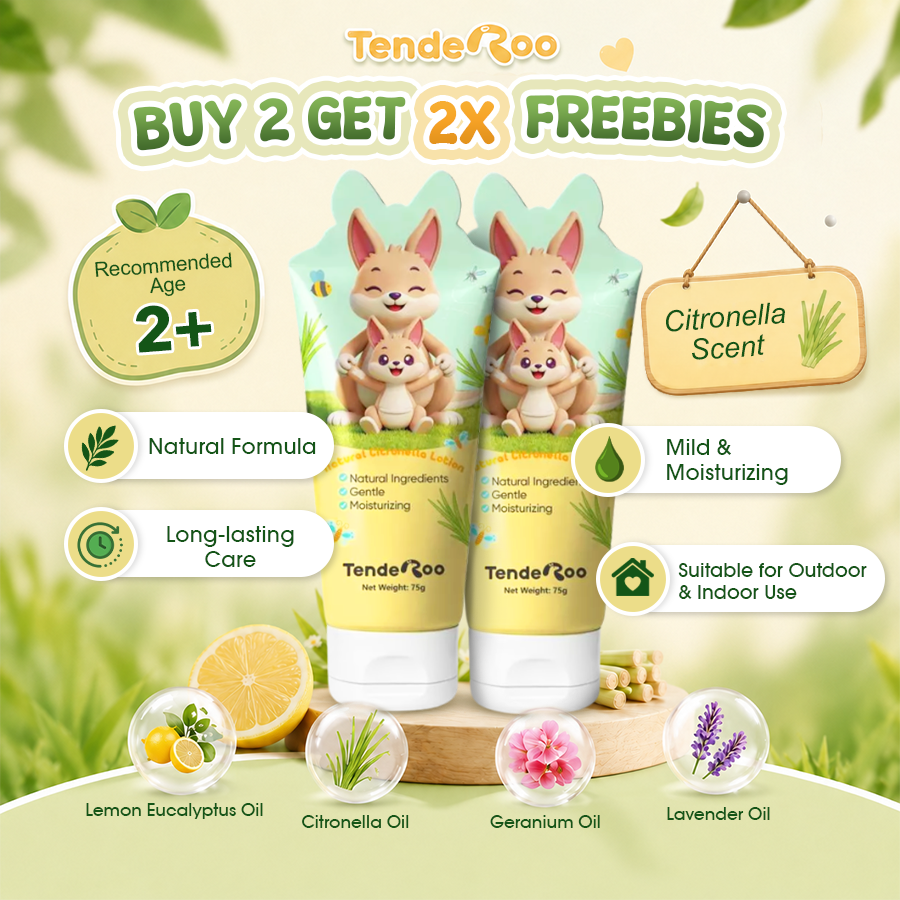 Tenderoo Kids Natural Citronella Lotion (75g) – Gentle Hydration & Long-Lasting Fresh Scent (2+ Yrs)