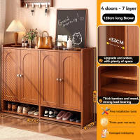 Multi-layer Shoe Cabinet with Door Bamboo Shoe Storage Shelf Organizer Heavy Duty Wooden Shoe Rack with Cover Cabinets