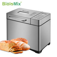 Biolomix 650W Stainless Steel 1KG 19-in-1 Automatic Bread Maker Programmable Bread Machine with 3 Loaf Sizes Fruit Nut Dispenser