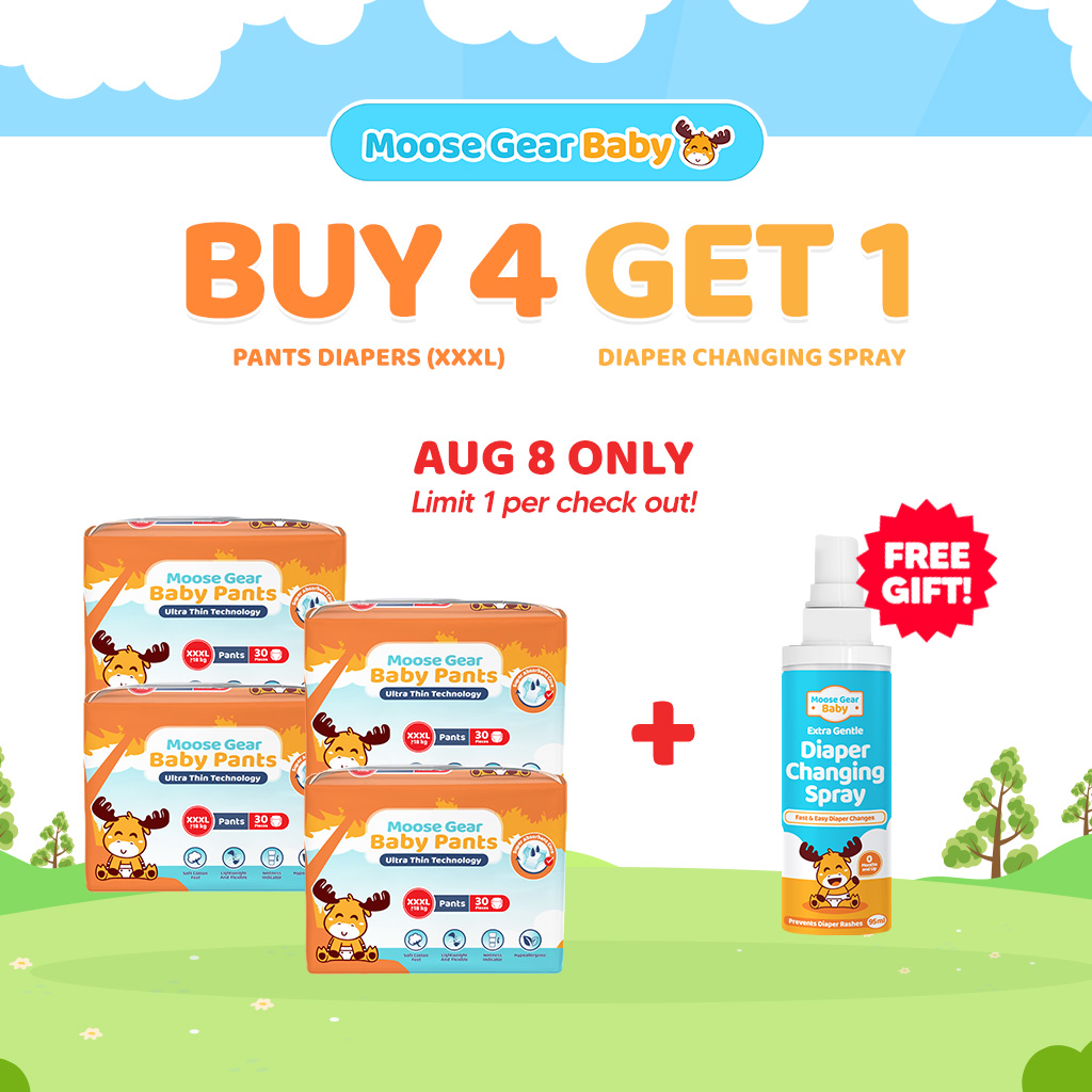 Moose Gear Baby Pants Diaper 3XL 120pcs (4PACKS) Hypoallergenic Super Absorbent Double Leak Guard