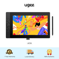 【Local delivery】Ugee UE16 15.4 inch Drawing Monitor Pen Display 143% sRGB High Color Gamut with 16K Pressure Levels Stylus with a Adjustable Standwith 16 customized Shortcut Keys
