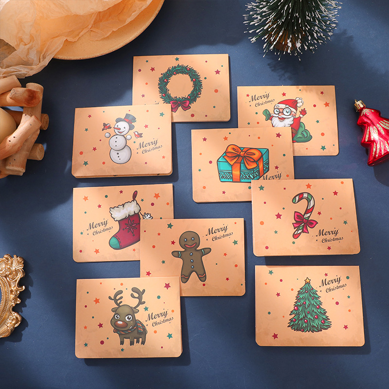 9 pieces/set of retro creative diy Christmas greeting cards blessing small cards with envelopes