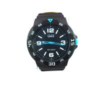 Q&Q Men’s Sporty Black & Electric Blue Analog Watch (V02A-014VY)