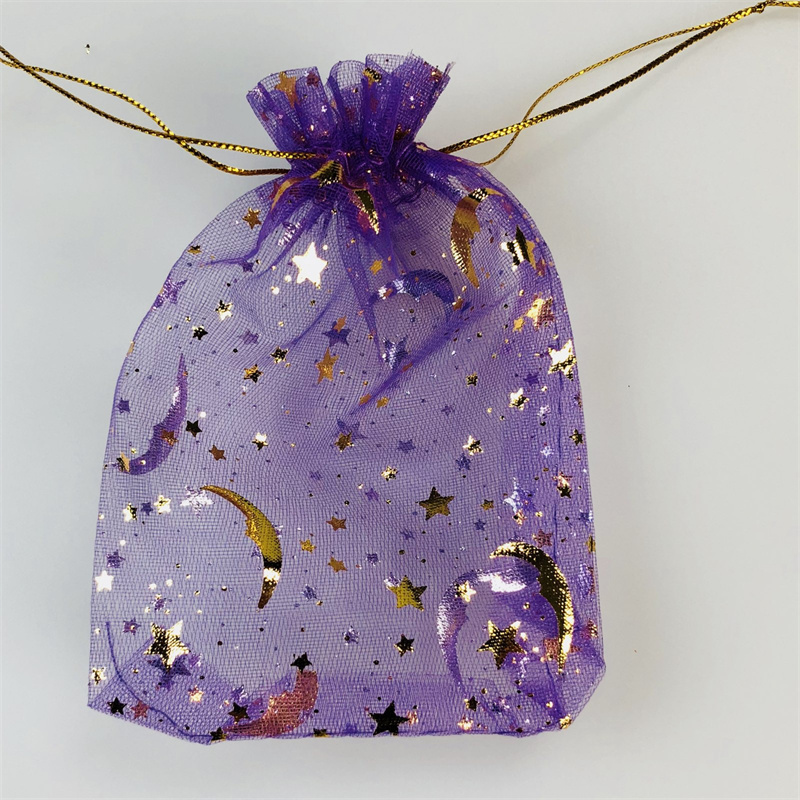 Organza Gift Bag Drawstring Pouch with Print for Candy Jewlery Wedding Package Giveaway