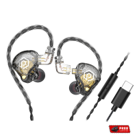 POPCORN BASS X8 PRO 1BA+1DD in Ear Monitor TYPE-C HiFi Wired Earbuds 3.5mm Gaming Earbuds Hybrid IEM Earphones 2 Pin Detachable Cable (With Mic Black)