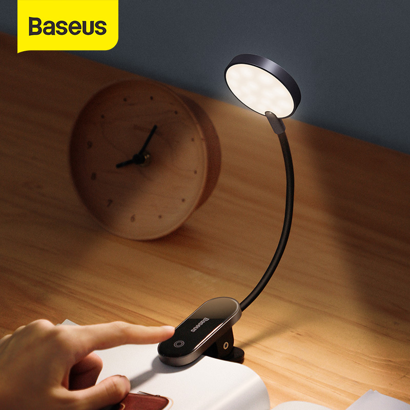 Baseus LED Clip Table Lamp Wireless Desk Lamp usb Touch Rechargeable Reading Light Laptop Lamp Home Office Children Study Working Book Light