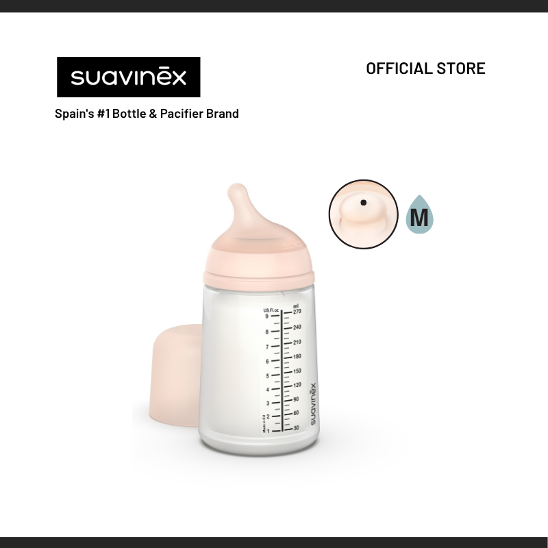 Suavinex Zero Zero Silicone Baby Bottle 270ml – Newborn-Friendly Anti-Colic Design