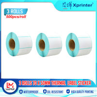 Xprinter 3 Rolls Thermal Sticker Paper 70x50mm Barcode Sticker Thermal Product Label Sticker Paper