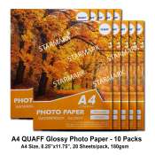 Quaff Glossy Photo Paper A4 - 10 Packs, 20 Sheets