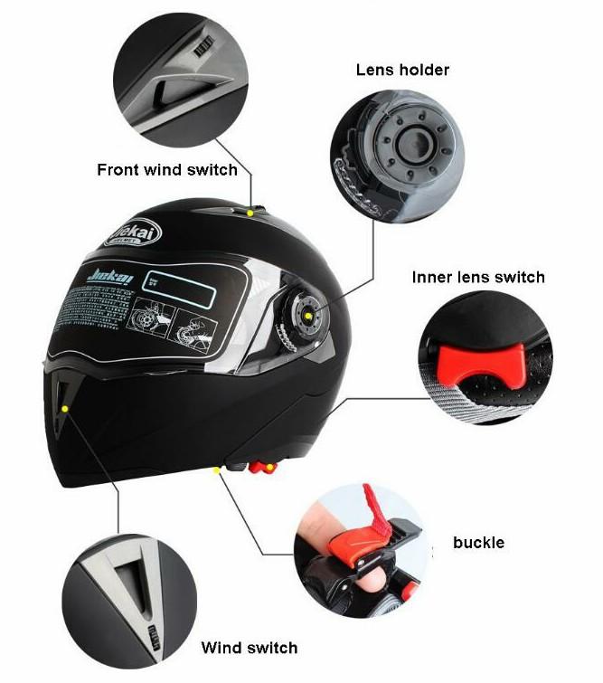 Motorcycle Dual Visor Helmets Modular Flip Up Helmet Racing Double Lens