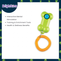 Ogapets Brightkins Smarty Pooch Training Clicker - Bone Design Durable Plastic with Coil Bracelet Essential Puppy & Older Dog Tool