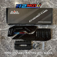 Nmax V2 V3 Turbo Foot Matting Black Diamond Foot board With Slider Bolts and Nuts Rubber