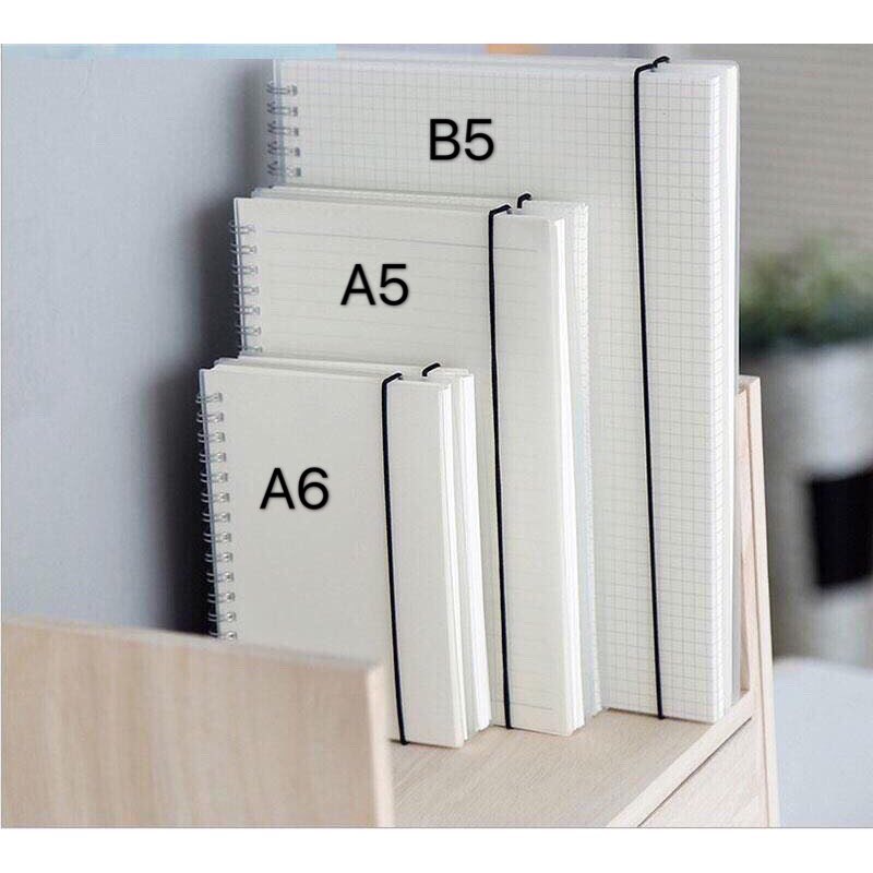 A6 Dotted / Grid / Blank / Lined Notebook with Garter
