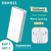 Buy 1 ROMOSS SENSE 8 30000MAH POWERBANK free headset
