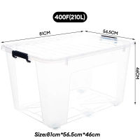 Lifestow Storage Box Transparent Plastic MegaBox BIG Wardrobe Organizer Storage Stackable Sealed With Wheel Water proof