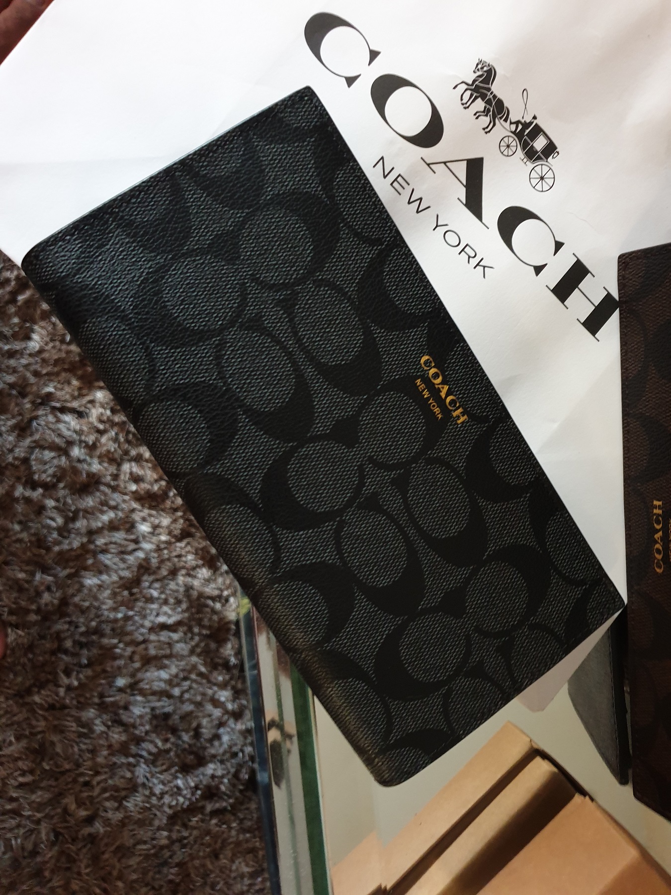 coach breast pocket wallet in signature leather