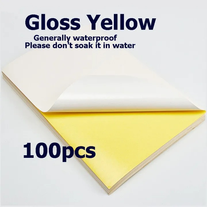 100 Sheets A4 Printable Sticker Paper Matte Glossy Matte Glossy Kraft Home Supplies for Laser Inkjet Printers