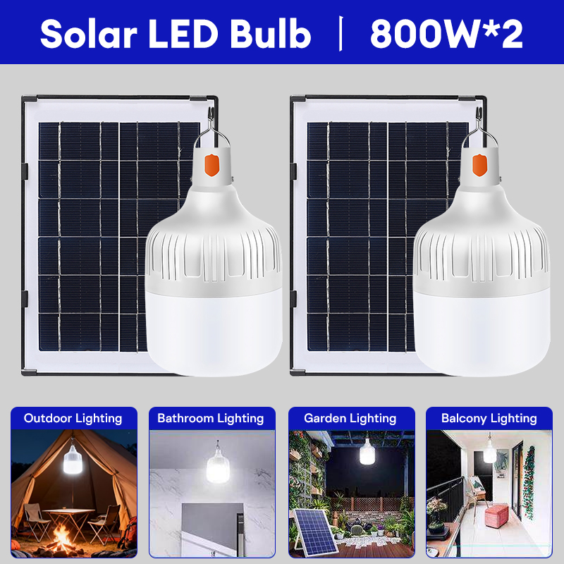 FINNA Solar LED bulb （buy 1 take 1）400W /600W Solar bulb solar outdoor light 0 electricity fee Camping household general purpose