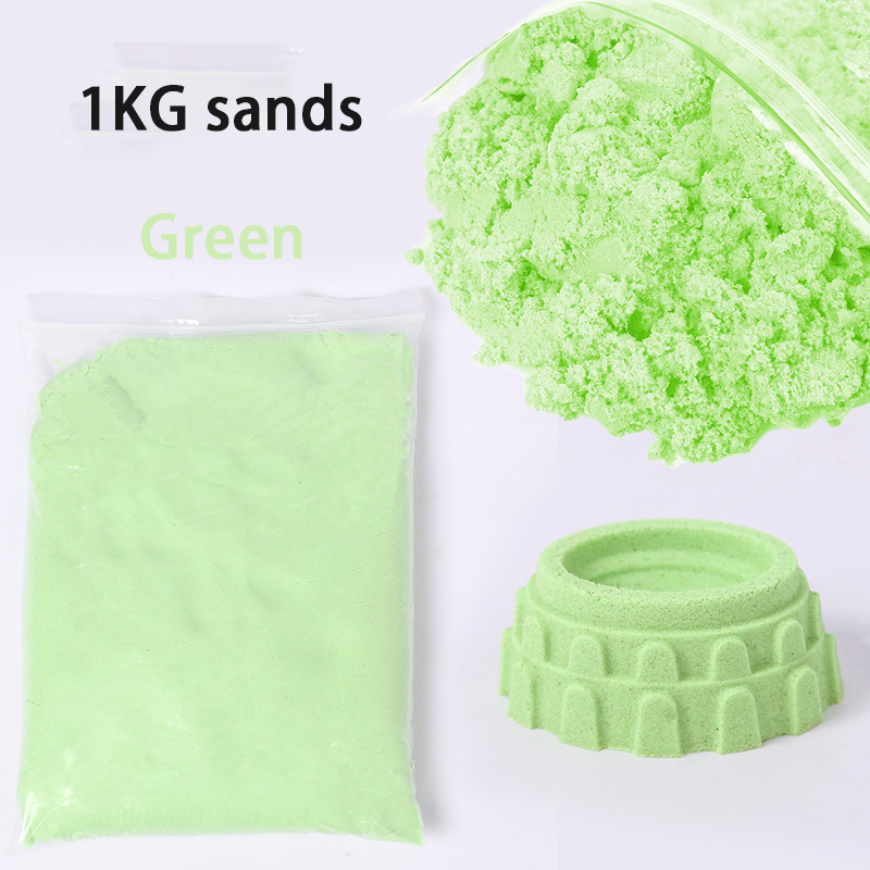 Kinetic Motion Sand Playset for Kids - 1KG Inflatable Pool Tools Non-Toxic Sensory Sand