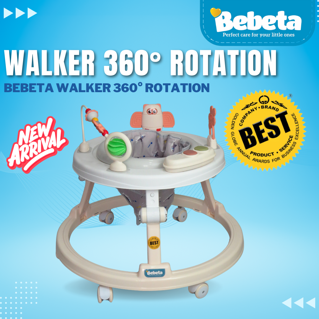 Bebeta Walker 360 Rotation w/ Toys & Music Beige/Gray