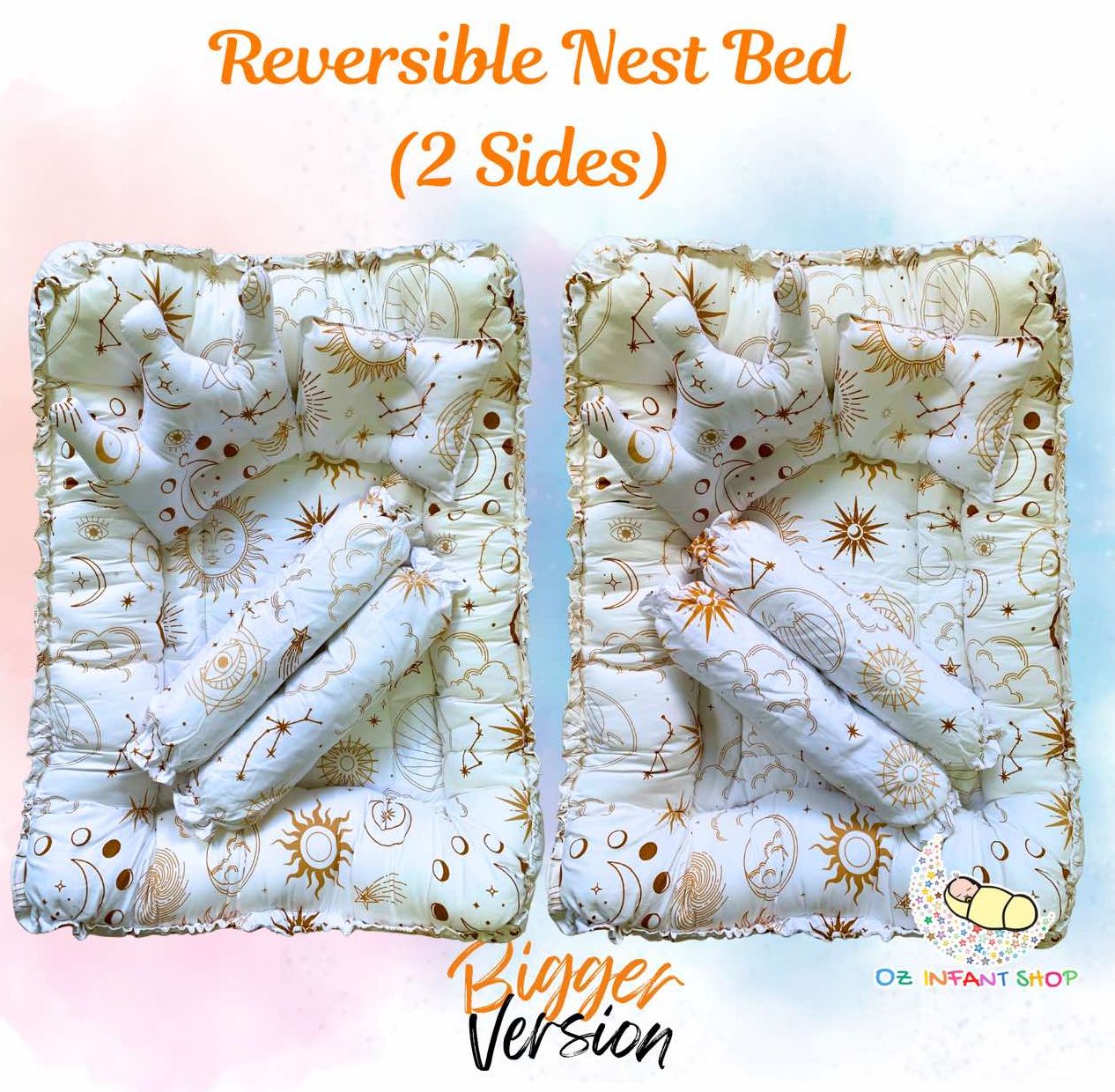 5 in 1 Jumbo Size Baby nest Firm type Fit up to 3 yrs old Baby l Bigger Version Baby Nest Bed