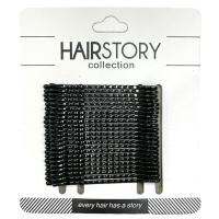 HAIRSTORY HP-10 PLAIN/HP-10 CURLY Classic Black Bobby Hair Pins