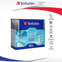 Verbatim CD-R 700MB 52X 80mins | Blank CD with Slim Jewel Case | 10 pcs pack | Long Archival Life Blank CDs