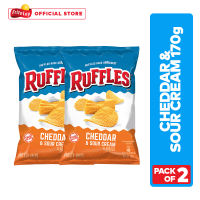Ruffles Cheddar & Sour Cream Potato Chips 170g - Pack of 2