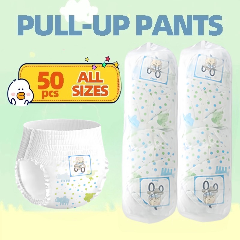 Japan Baby Diaper 50pcs Pants Pull-up Soft and Dry Massive Absorption M/L/XL/XXL Unisex 10pcs Random Design