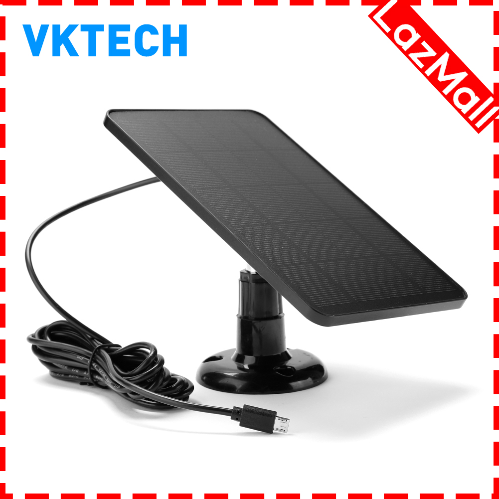 [Vktech] 10W 5V IP Security Camera Charger 2 in 1 Charging IP65 Waterproof Portable Solar Panel Power Supply Monocrystalline High Efficiency for Mobile Hone