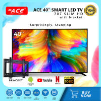 Ace 40 Slim Full HD LED Smart TV LED-707 Frameless Flat screen Yotube Television Slim Wifi Screen Mirroring Cast W/FREE BRACKET(FREE SHIPPING!!!) METRO MANILA ONLY