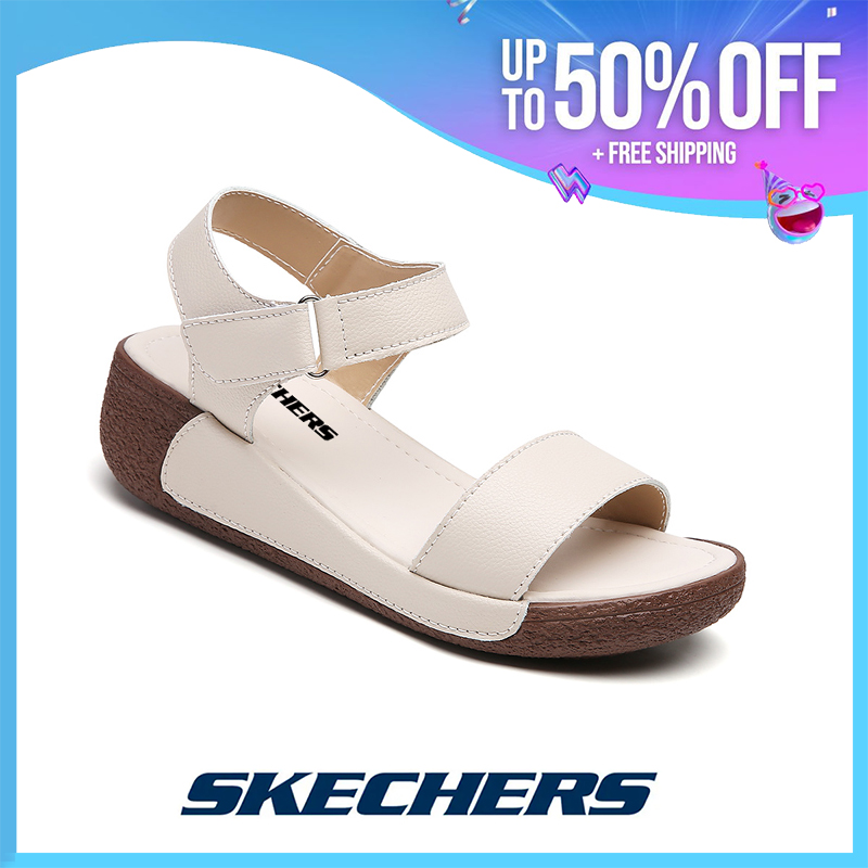 Sketchers ON-THE-GO 600 Womens Light Sandals Genuine Leather Sandals Flat Sandals Walking Shoes SK032404 - Black