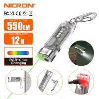 Nicron K11/K11pro Mini Keychain Flashlight400LM/550LM Pocket Flashlight Type-C Rechargeable FlashlightWith white/RGB/UV Lighting IPX4 Waterproof flashlight for outdoor EmergencyCamping