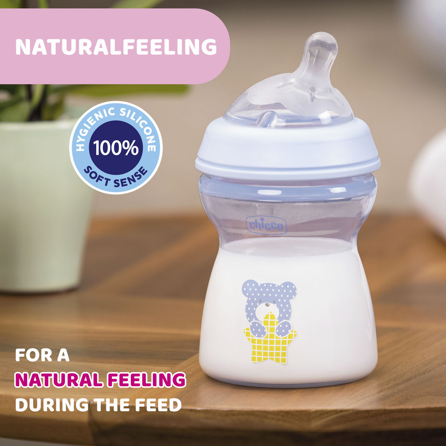 Chicco Natural Feeling Baby Bottle 2Mos+ 250ML (8oz)